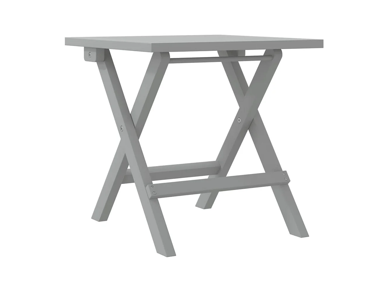 Lettino Prendisole con Tavolino Grigio Legno Massello di Acacia