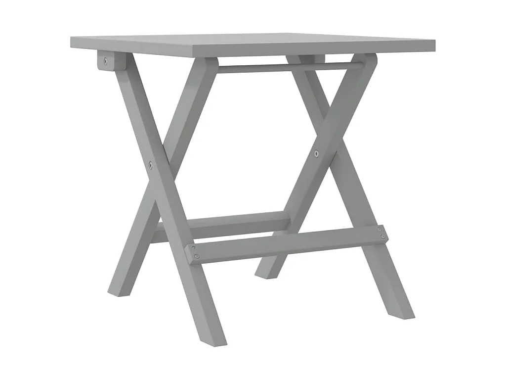 Lettino Prendisole con Tavolino Grigio Legno Massello di Acacia