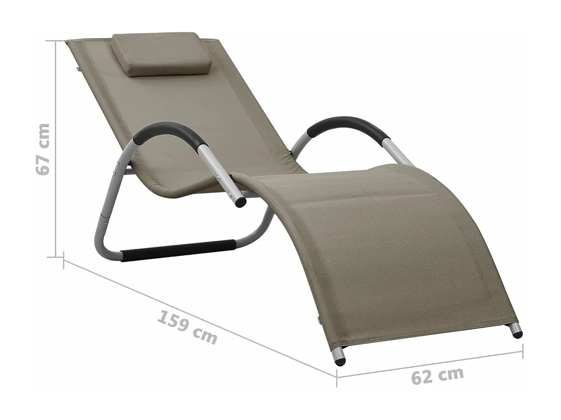 Ligbedden 2 st textileen taupe en grijs