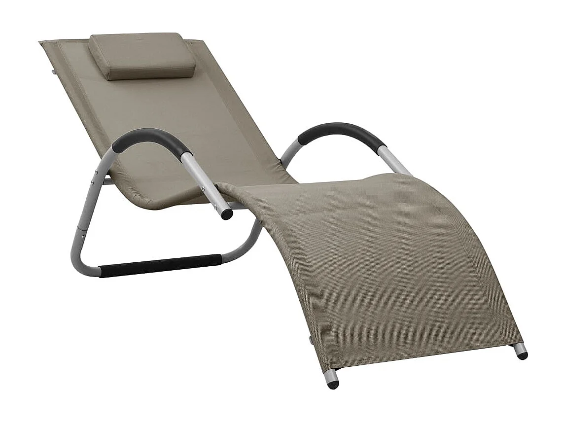 Espreguiçadeiras 2 pcs textilene cinza-acastanhado e cinzento