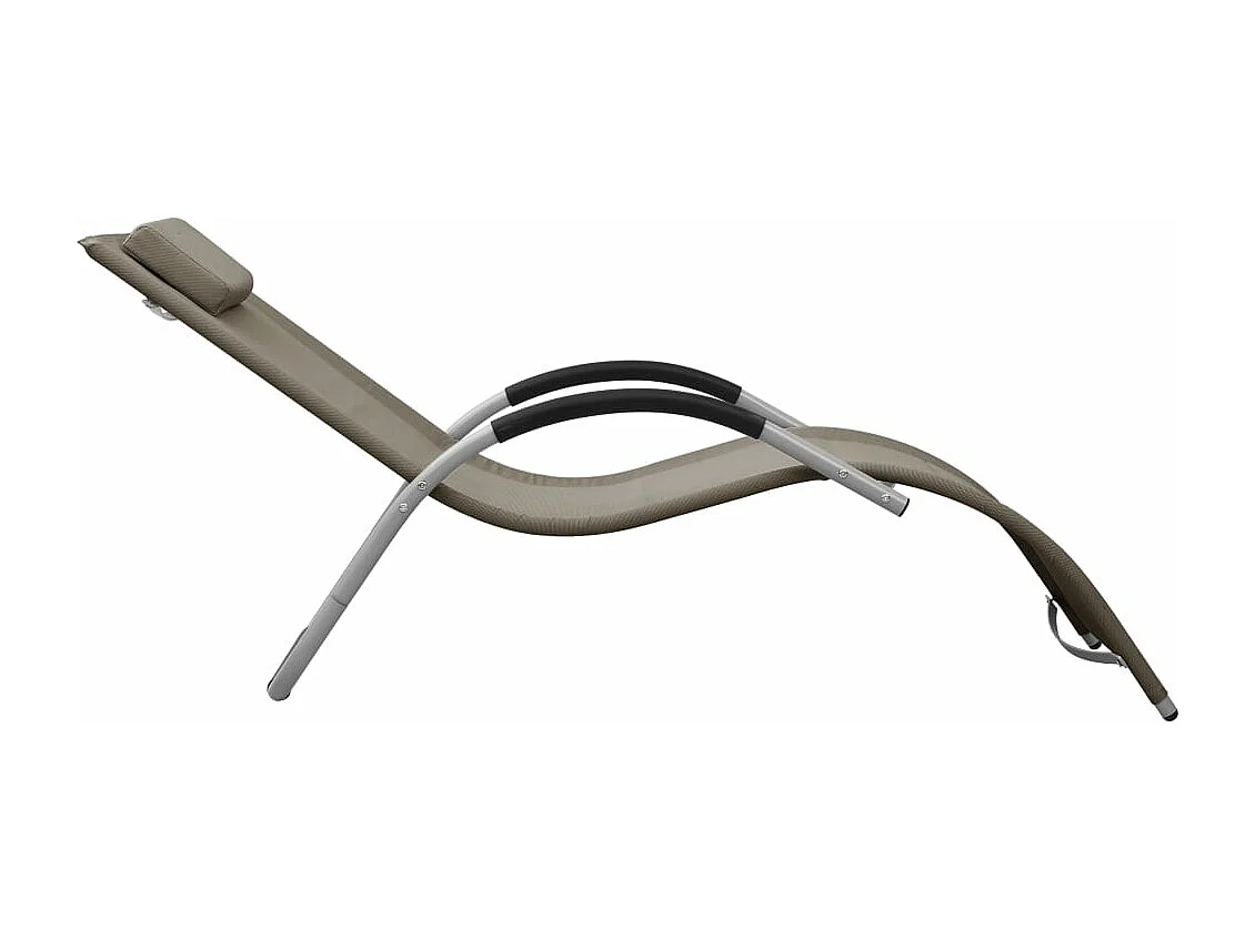 Espreguiçadeiras 2 pcs textilene cinza-acastanhado e cinzento