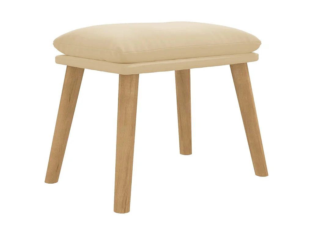 Repose-pied Blanc crème 45x29,5x35 cm Velours