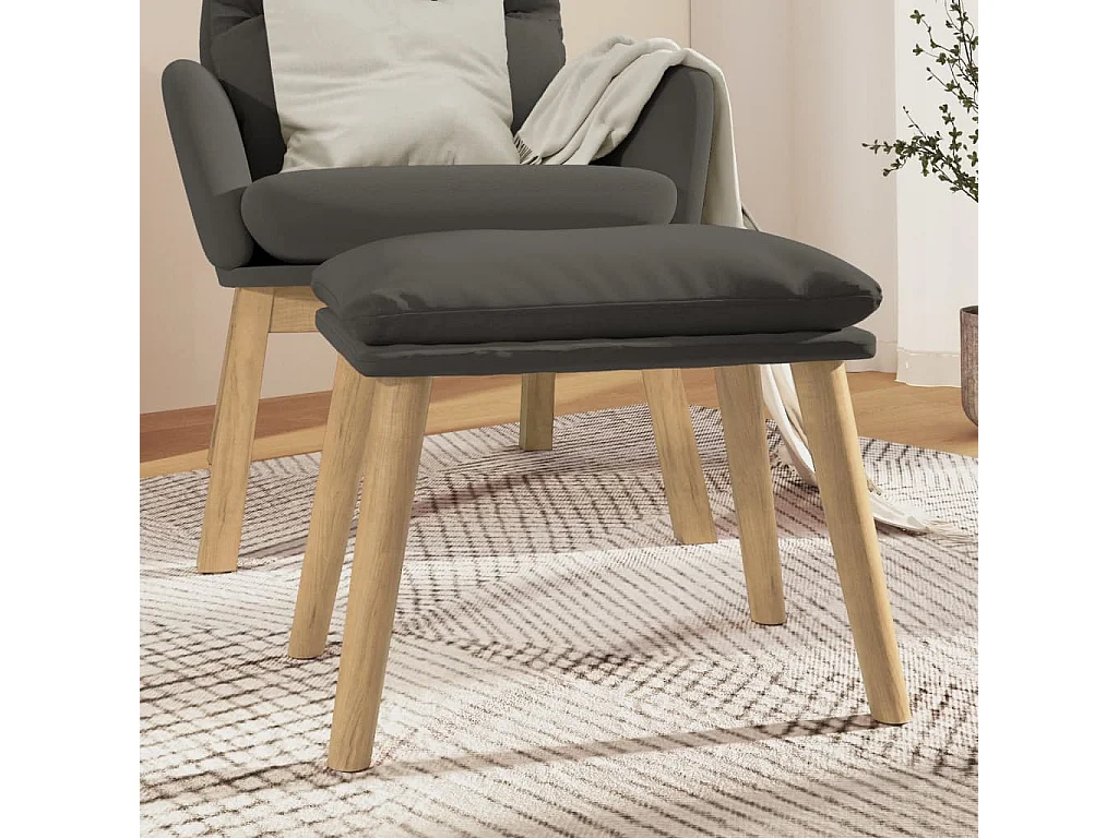 Repose-pied Gris foncé 45x29,5x35 cm Velours