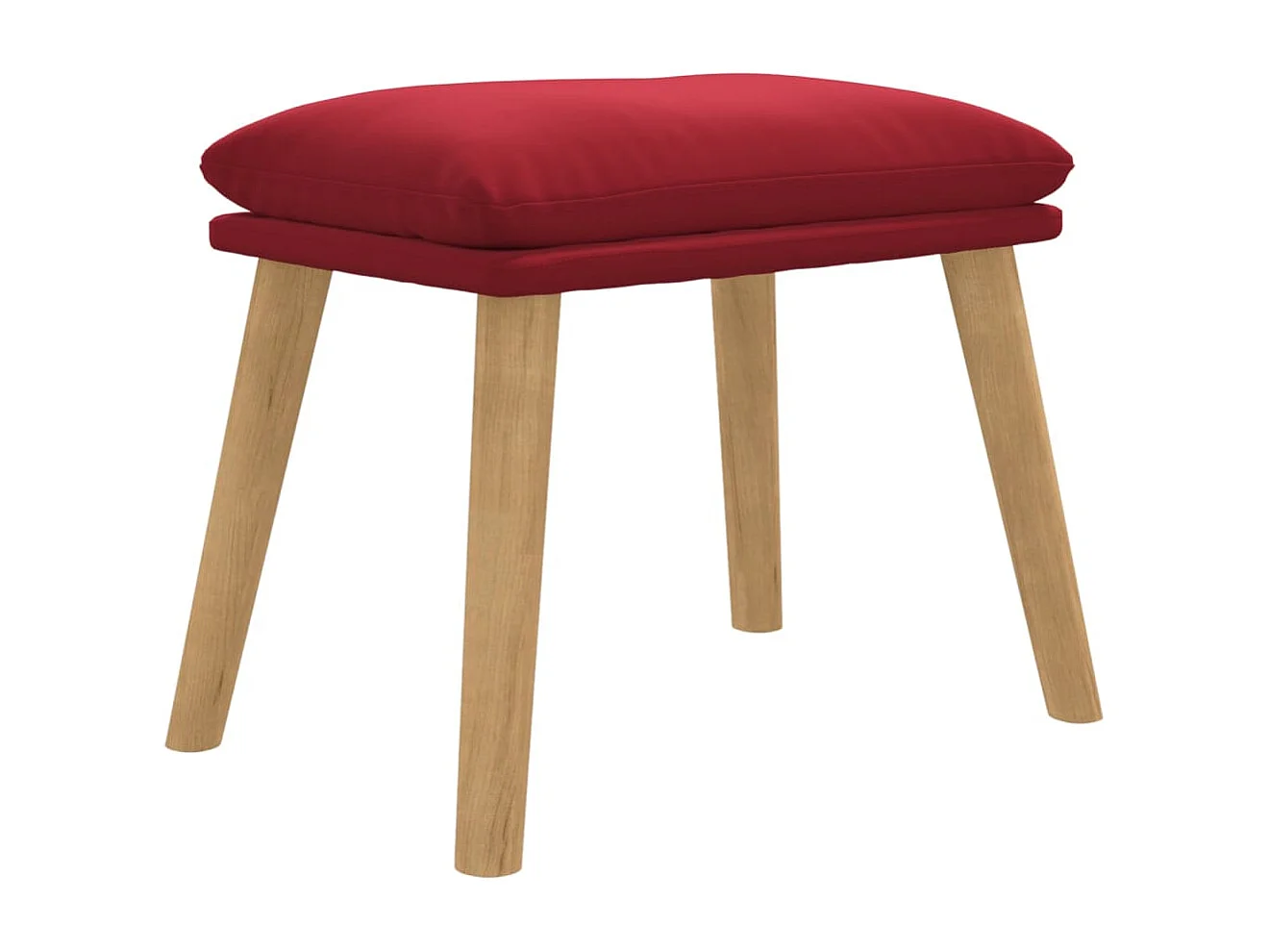 Czerwony Puf z Weluru Bordeaux 45x29,5x35 cm Nowoczesny Design