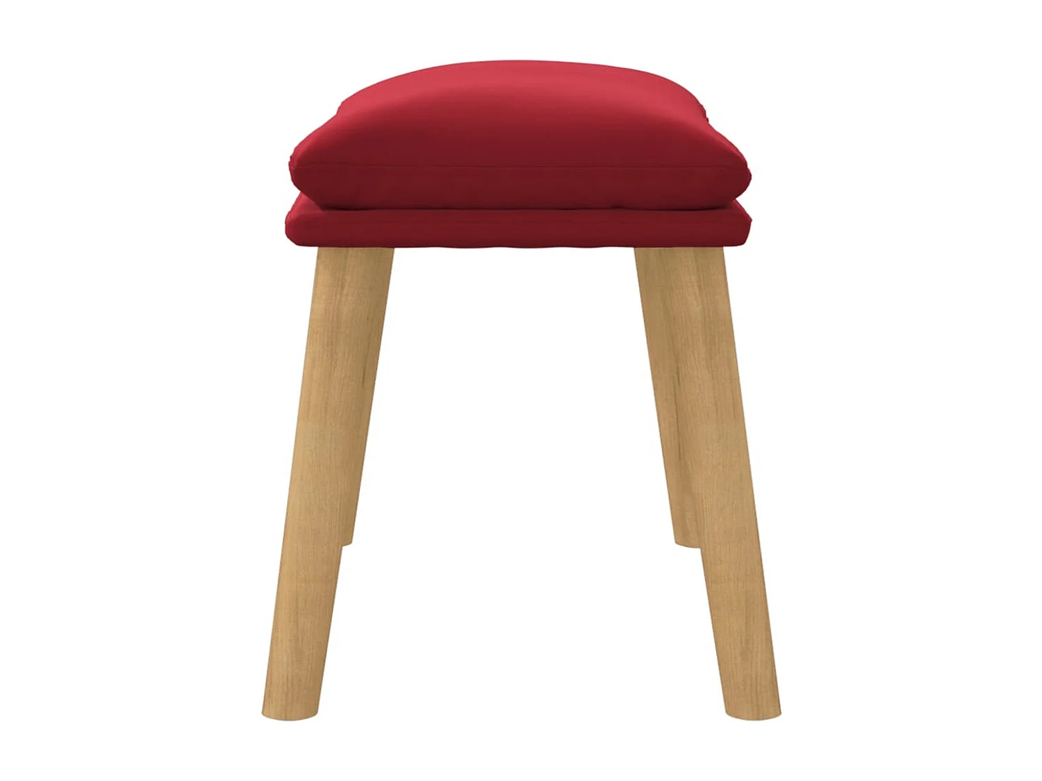 Czerwony Puf z Weluru Bordeaux 45x29,5x35 cm Nowoczesny Design