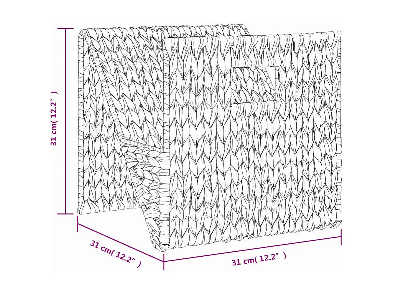 Porta-revistas 31x31x31 cm jacinto de água