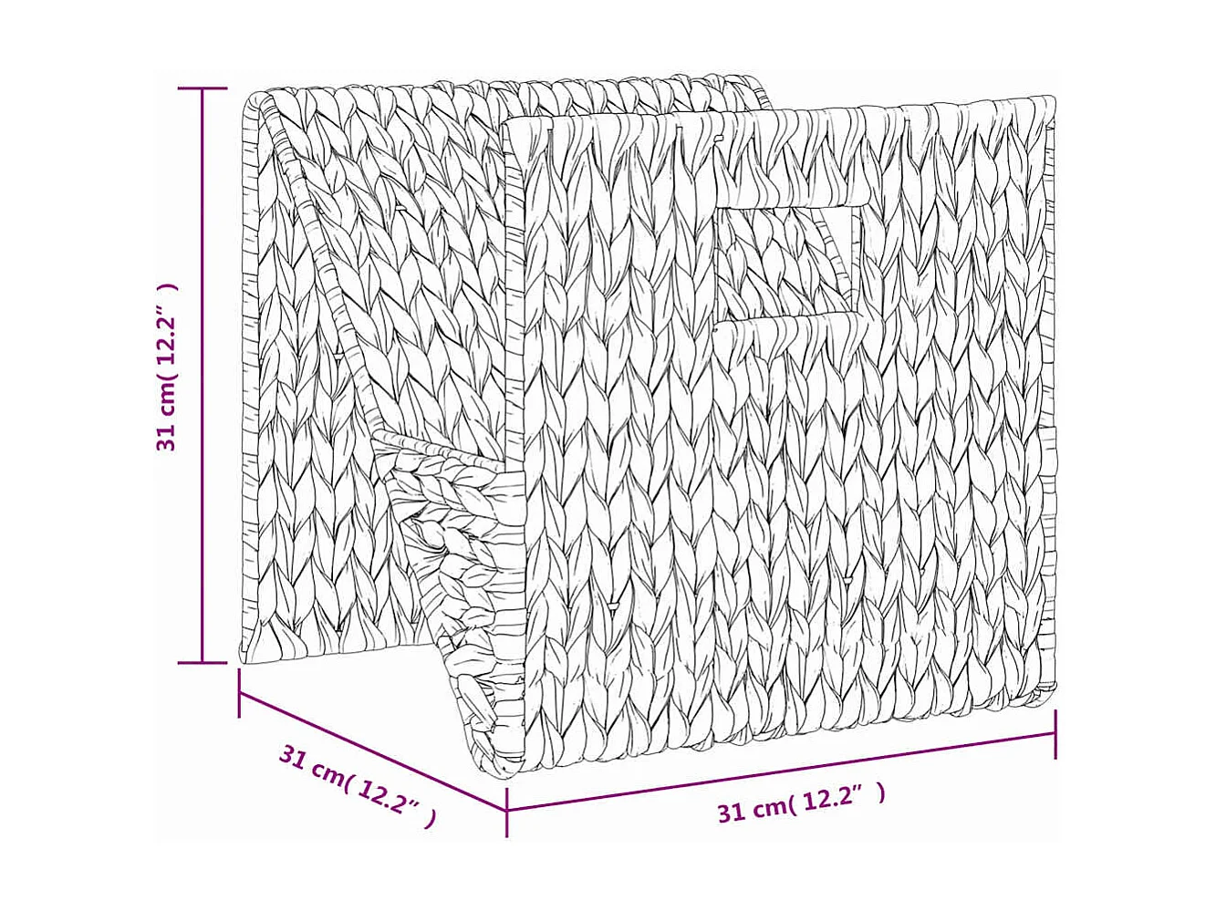 Porta-revistas 31x31x31 cm jacinto de água
