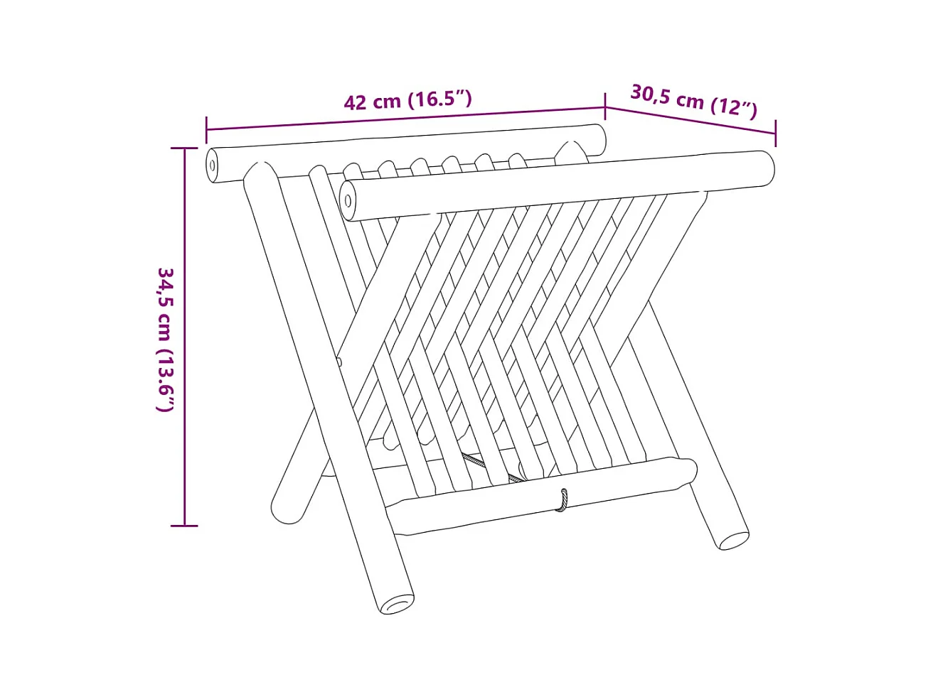 Revistero bambú 42x30,5x34,5 cm