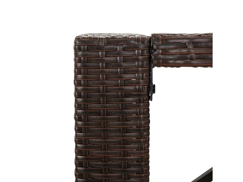 Mesa de bar com tampo de vidro 145x80x110 cm vime PE castanho