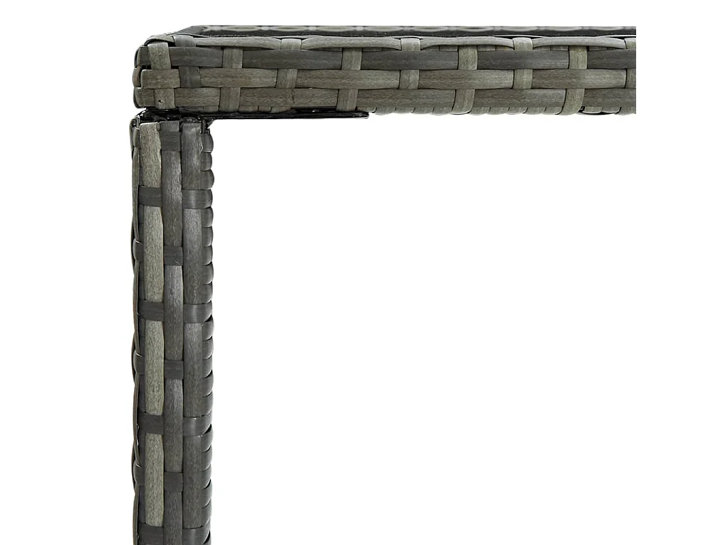 Tavolo da Bar da Giardino Grigio 70x70x110 cm Polyrattan Vetro