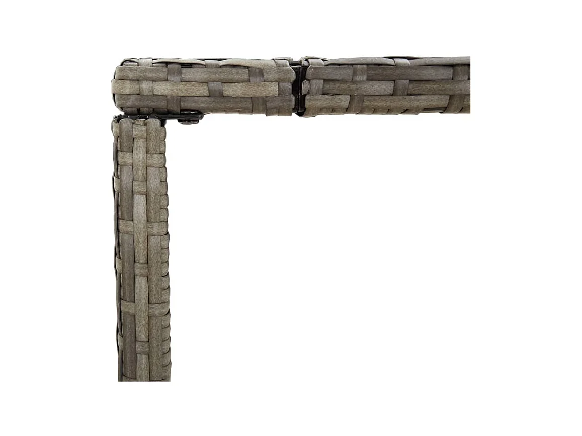 Bartisch mit Glasplatte Grau 110x70x110 cm Poly Rattan