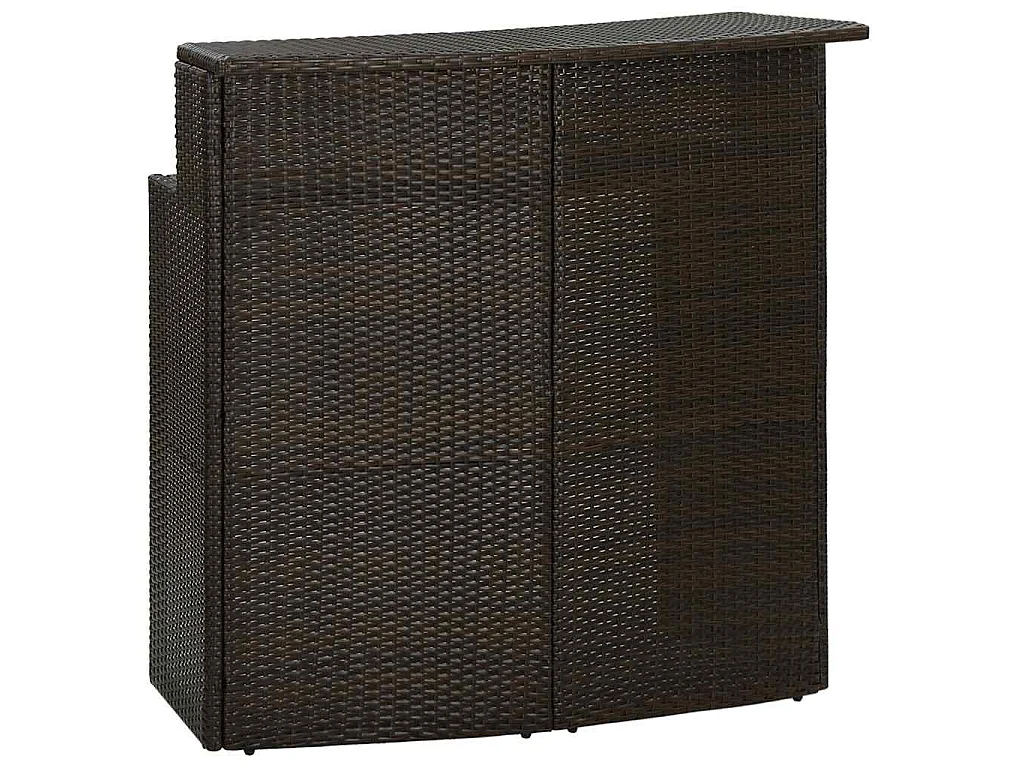 Tavolo da Bar per Esterni Marrone 120x55x110 cm in Polyrattan