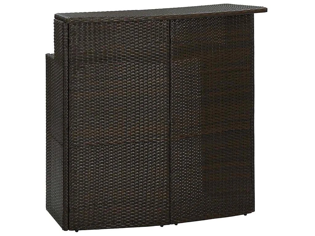 Tavolo da Bar per Esterni Marrone 120x55x110 cm in Polyrattan