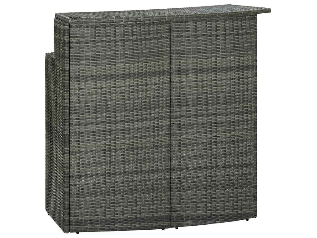 Tavolo da Bar per Esterni Grigio 120x55x110 cm in Polyrattan