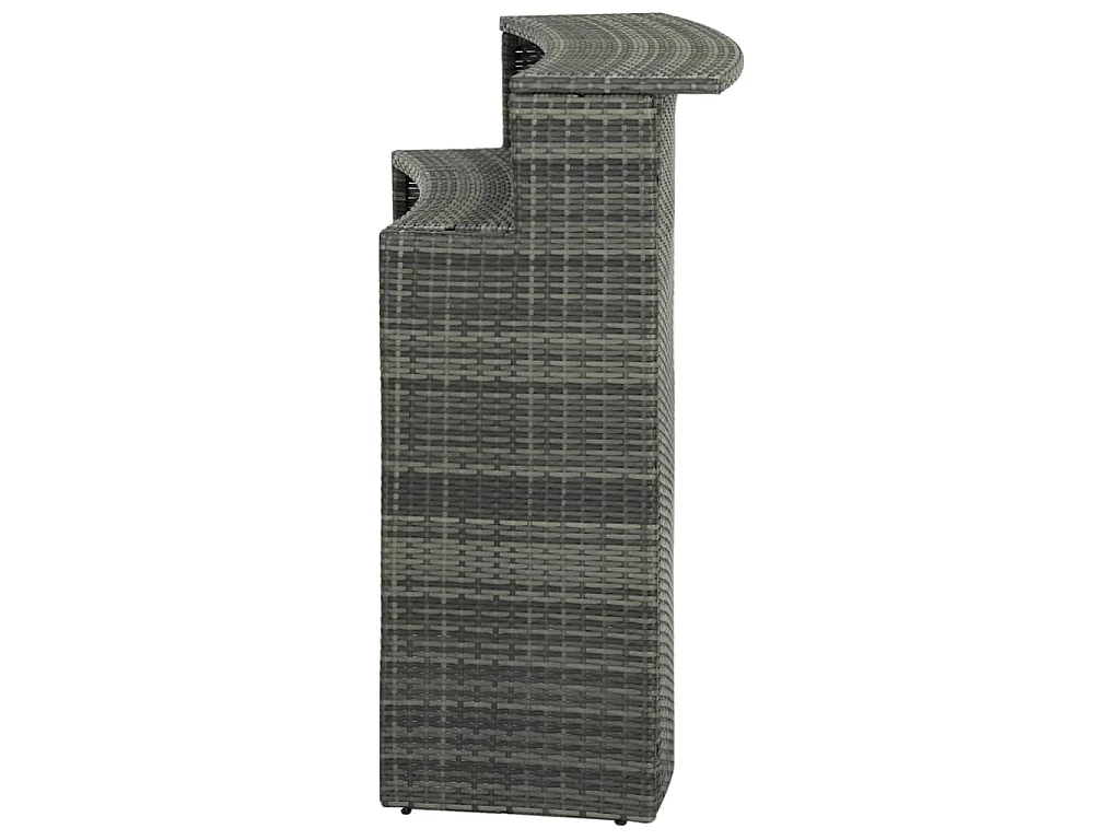 Tavolo da Bar per Esterni Grigio 120x55x110 cm in Polyrattan
