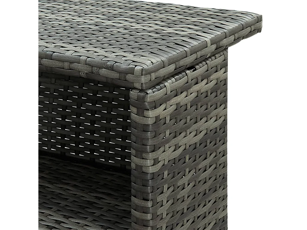 Tavolo da Bar per Esterni Grigio 120x55x110 cm in Polyrattan