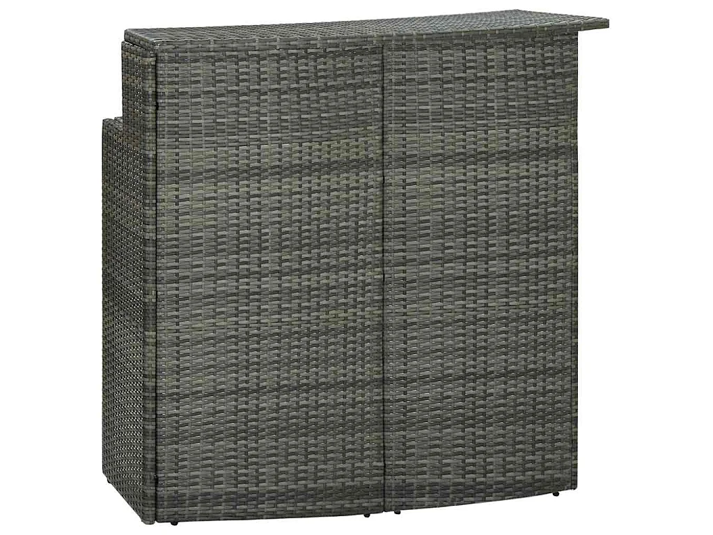 Tavolo da Bar per Esterni Grigio 120x55x110 cm in Polyrattan