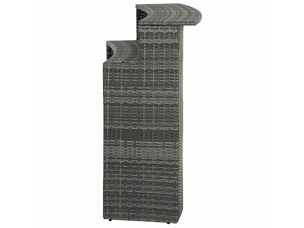 Tavolo da Bar per Esterni Grigio 120x55x110 cm in Polyrattan