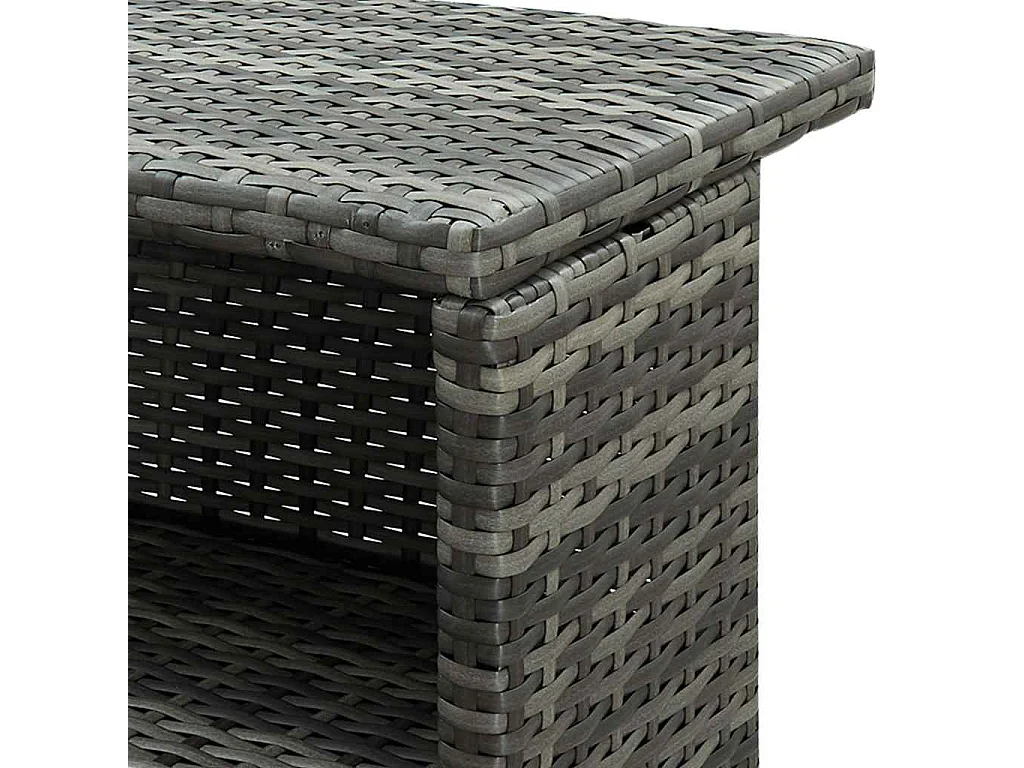 Tavolo da Bar per Esterni Grigio 120x55x110 cm in Polyrattan