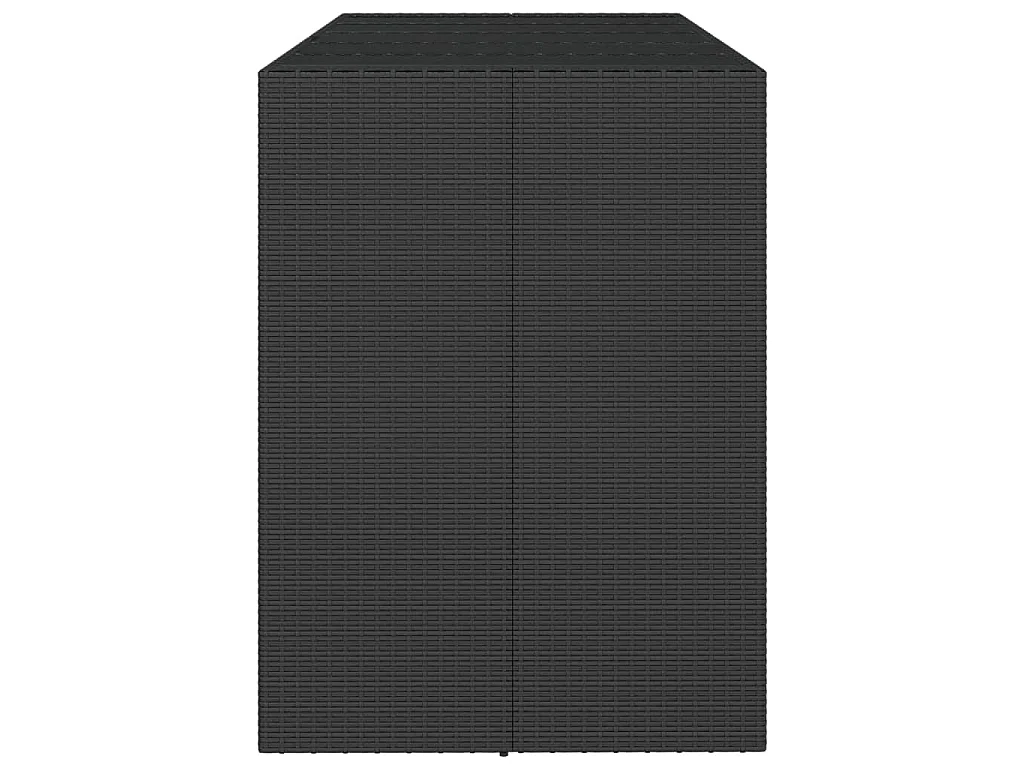 Bartisch mit Glasplatte Schwarz 185x80x110 cm Poly Rattan