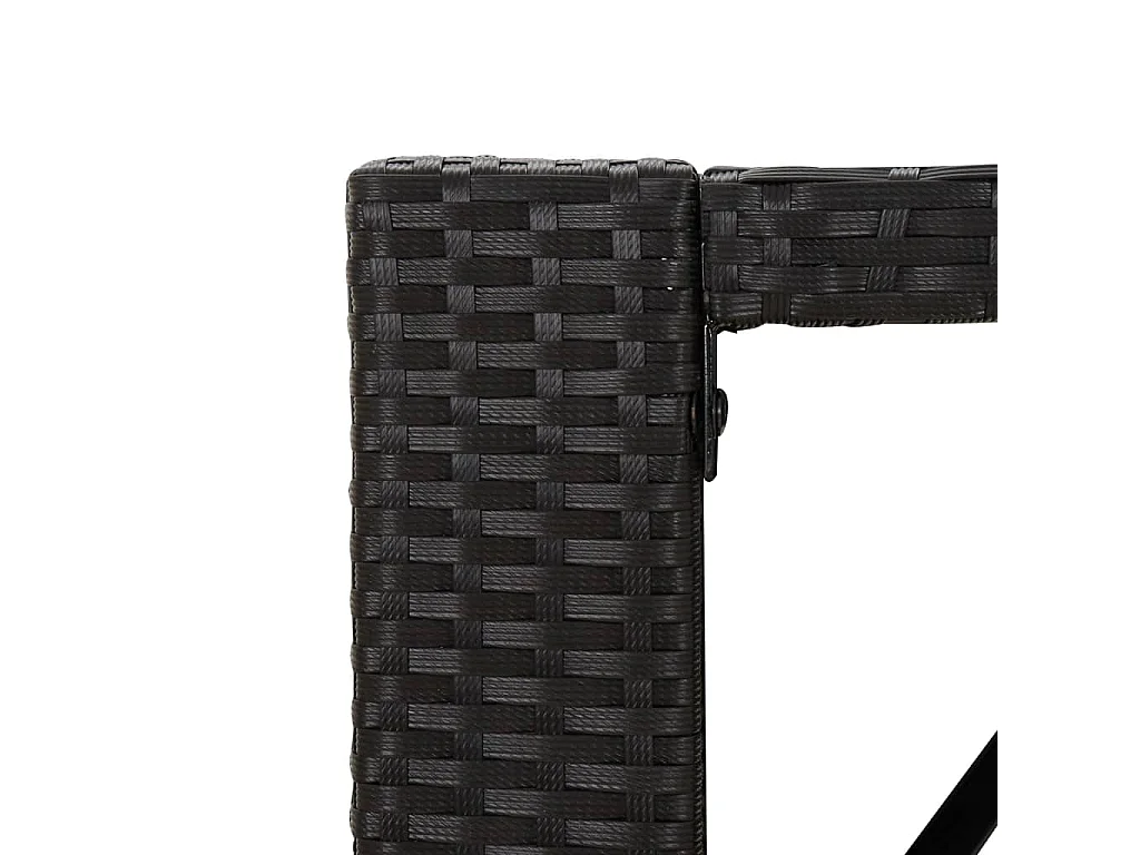 Bartisch mit Glasplatte Schwarz 185x80x110 cm Poly Rattan