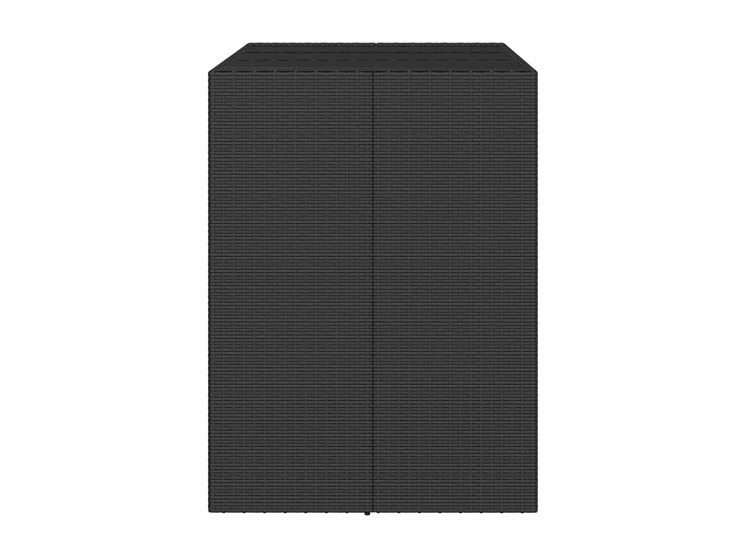 Mesa alta bar ratán PE y superficie vidrio negro 105x80x110 cm