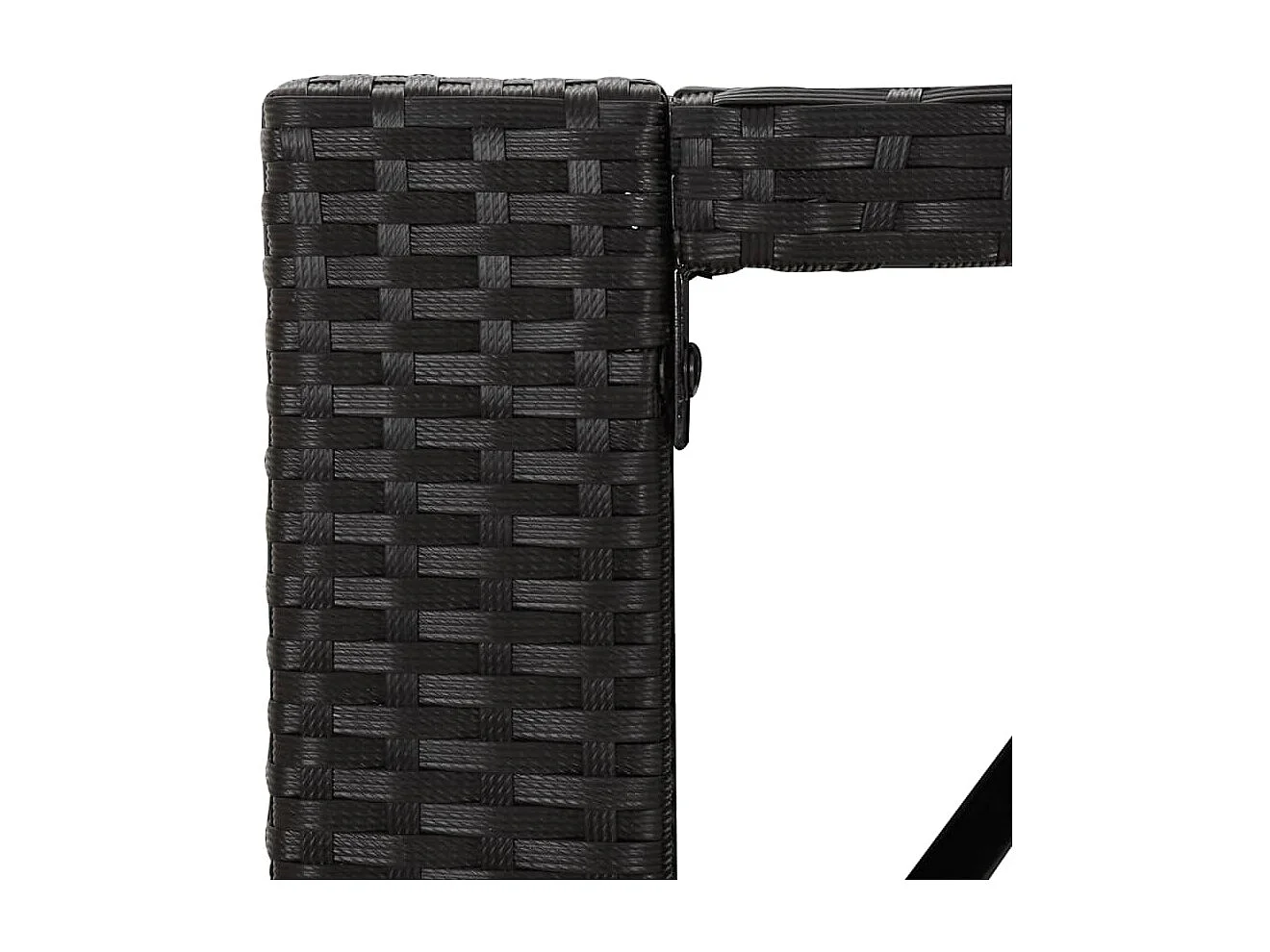 Mesa alta bar ratán PE y superficie vidrio negro 105x80x110 cm