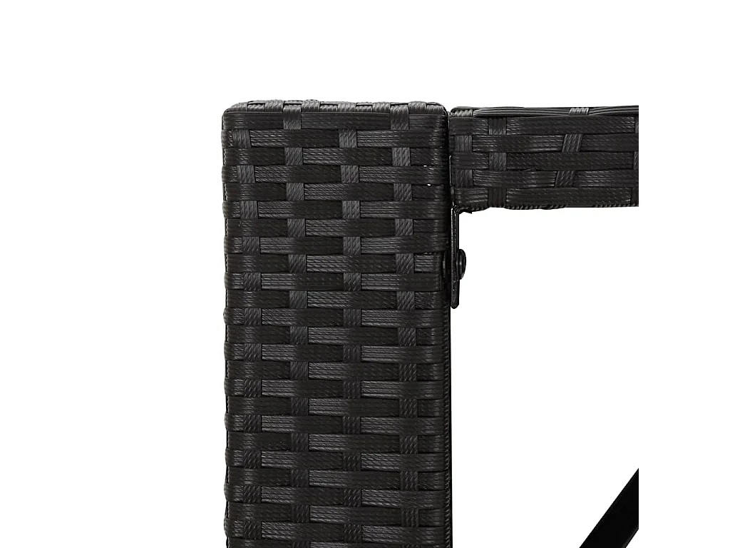 Tavolo Bar con Piano in Vetro Nero 105x80x110 cm Polyrattan