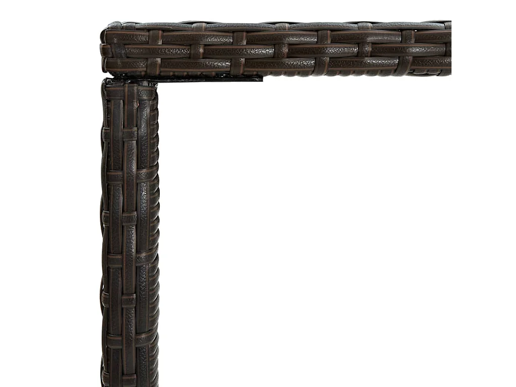 Tavolo da Bar da Giardino Marrone 70x70x110 cm Polyrattan Vetro