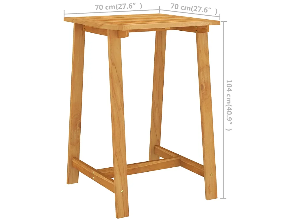 Tuinbartafel 70x70x104 cm massief acaciahout