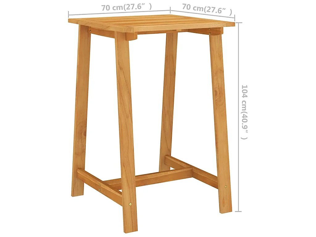 Table de bar de jardin 70x70x104 cm Bois d'acacia massif