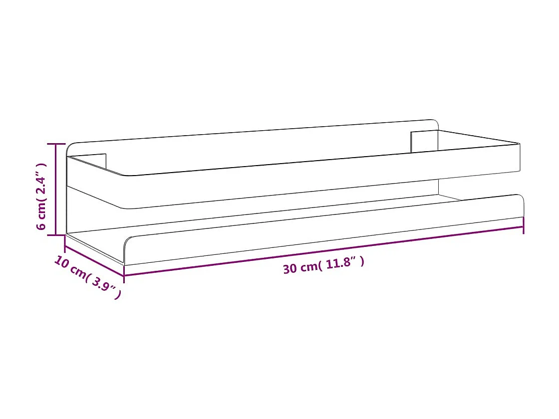 Duschablage 30x10x6 cm Gebürsteter Edelstahl 304