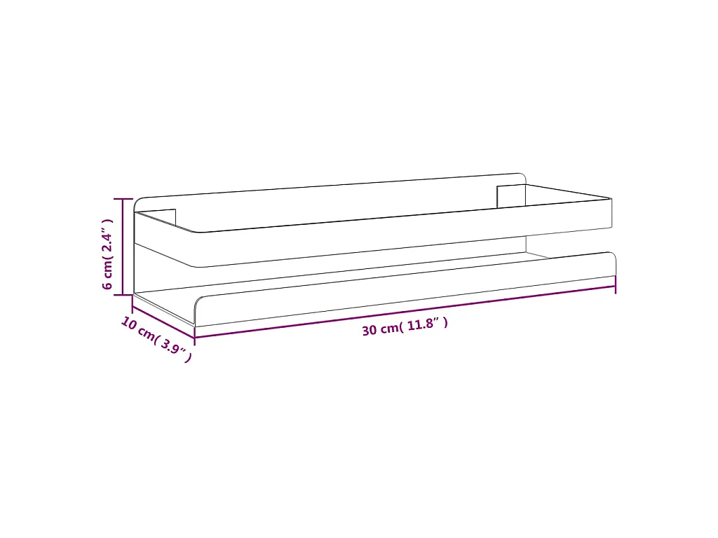 Mensola per Doccia 30x10x6 cm in Acciaio Inox 304 Spazzolato