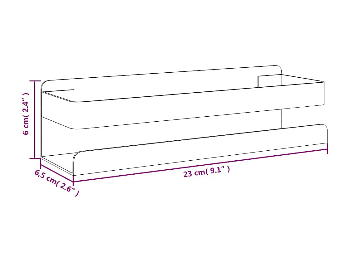 Étagère de douche 23x6,5x6 cm acier inoxydable 304 brossé