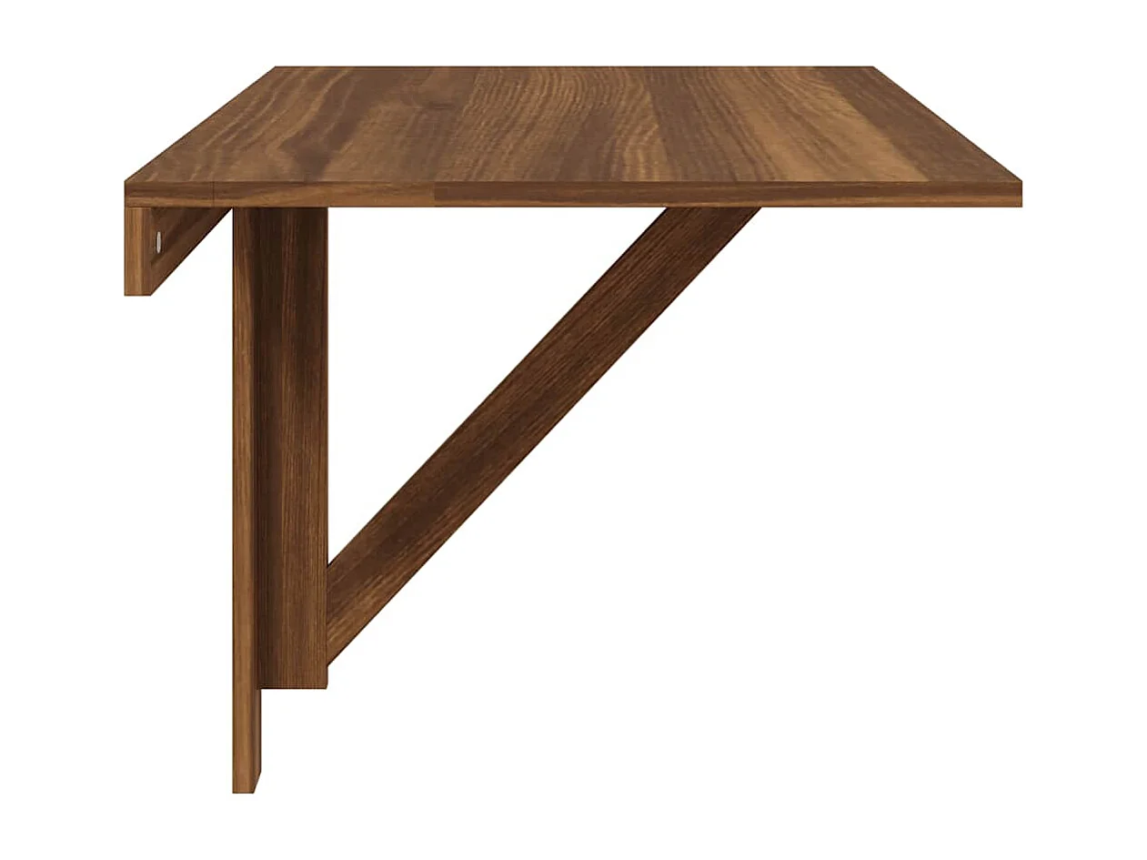 Wandtafel inklapbaar 100x60x56 cm bewerkt hout bruineiken