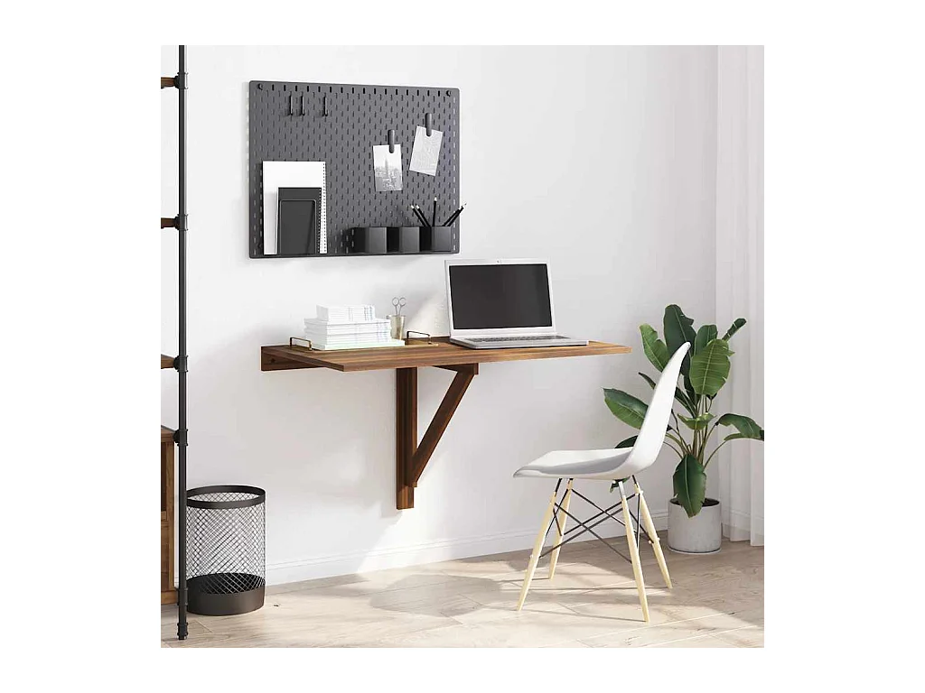Table murale pliable Chêne marron 100x60x56cm Bois d'ingénierie