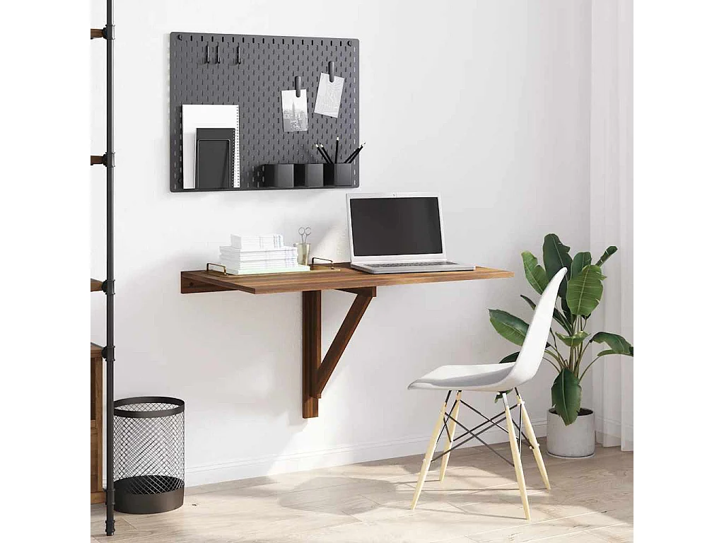 Wandtafel inklapbaar 100x60x56 cm bewerkt hout bruineiken