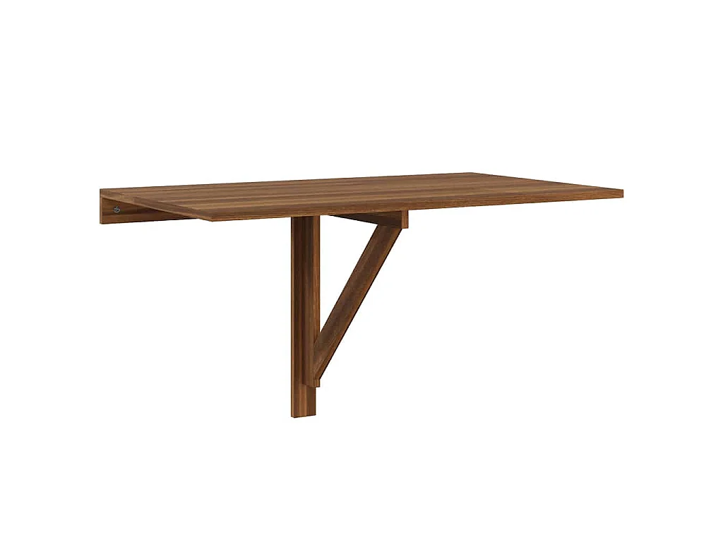 Wandtafel inklapbaar 100x60x56 cm bewerkt hout bruineiken