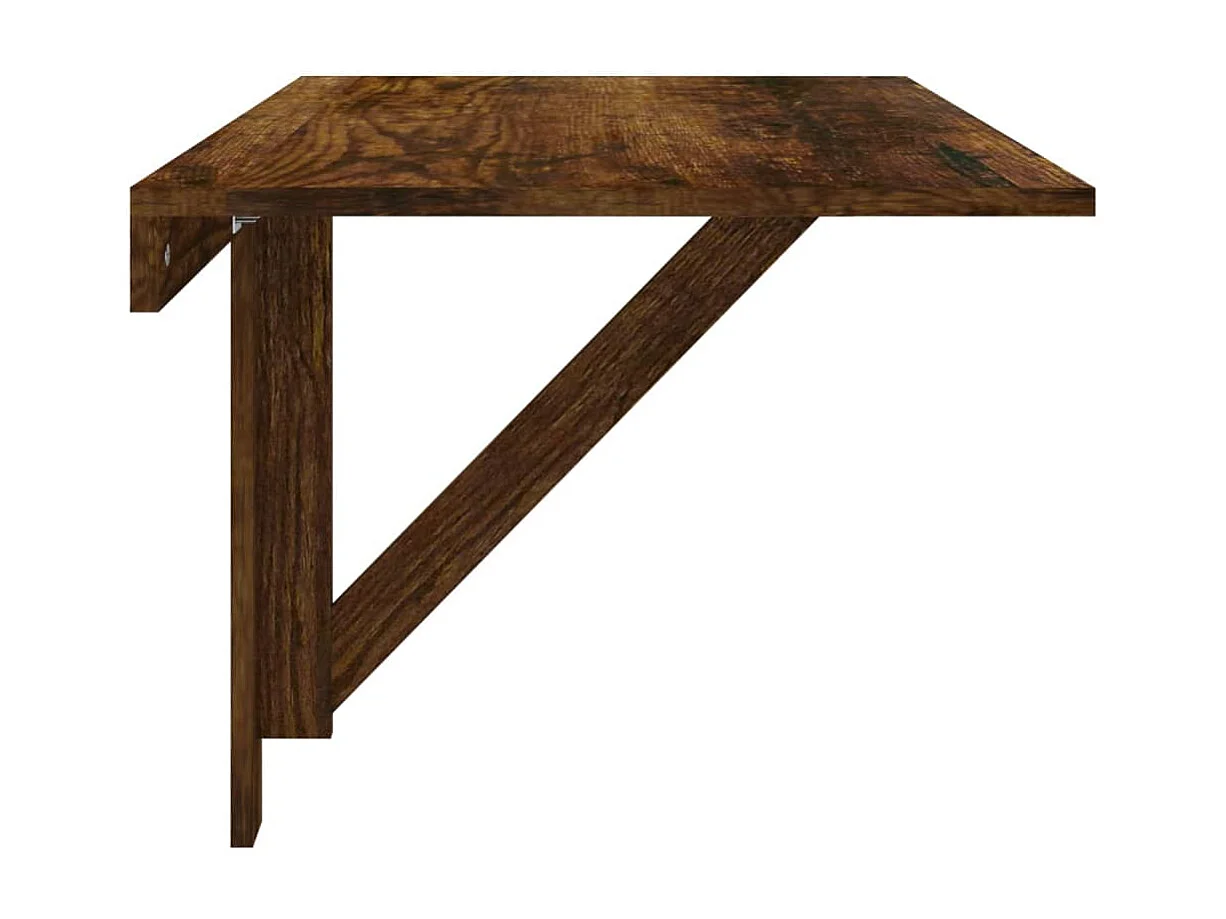 Tavolino Parete Pieghevole Rovere Fumo 100x60x56 cm Multistrato
