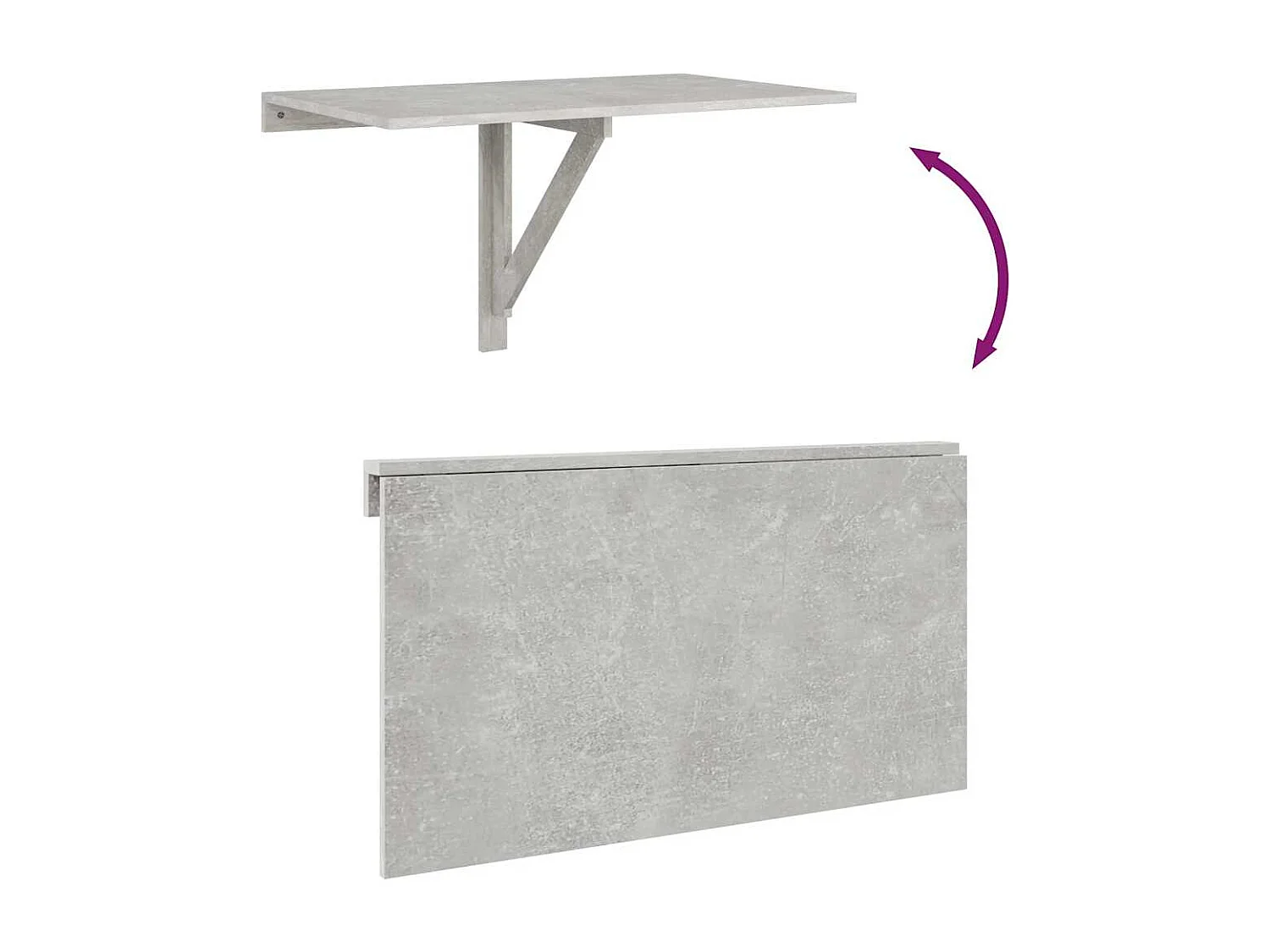 Table murale pliable Gris béton 100x60x56 cm Bois d'ingénierie