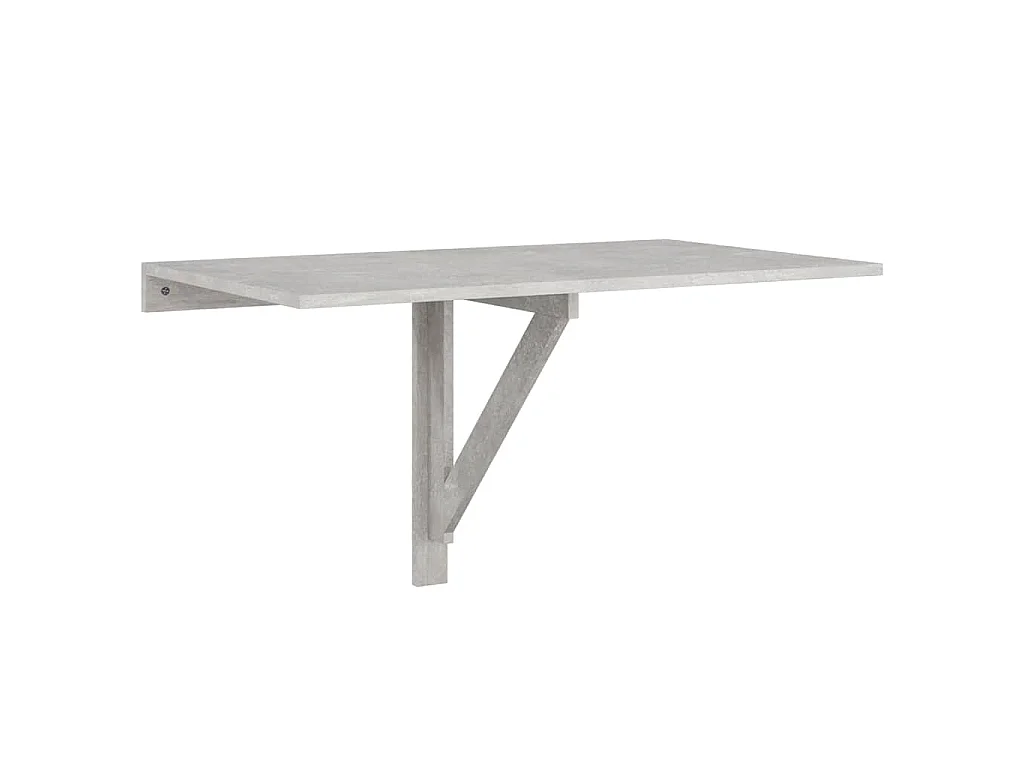 Wandtafel inklapbaar 100x60x56 cm bewerkt hout betongrijs