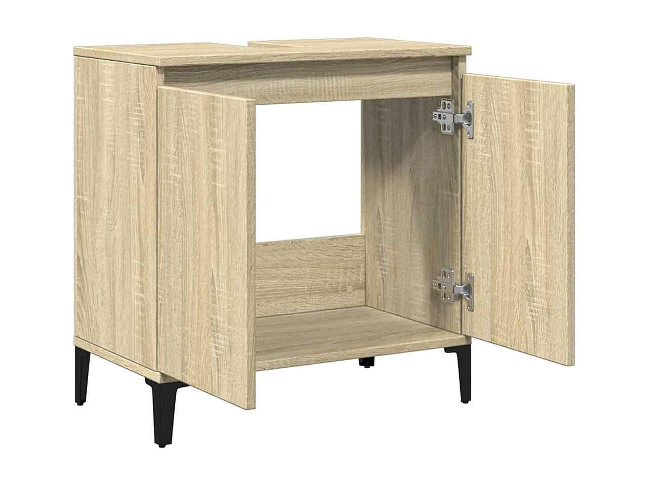 Armario de lavabo madera contrachapada roble Sonoma 58x33x60 cm