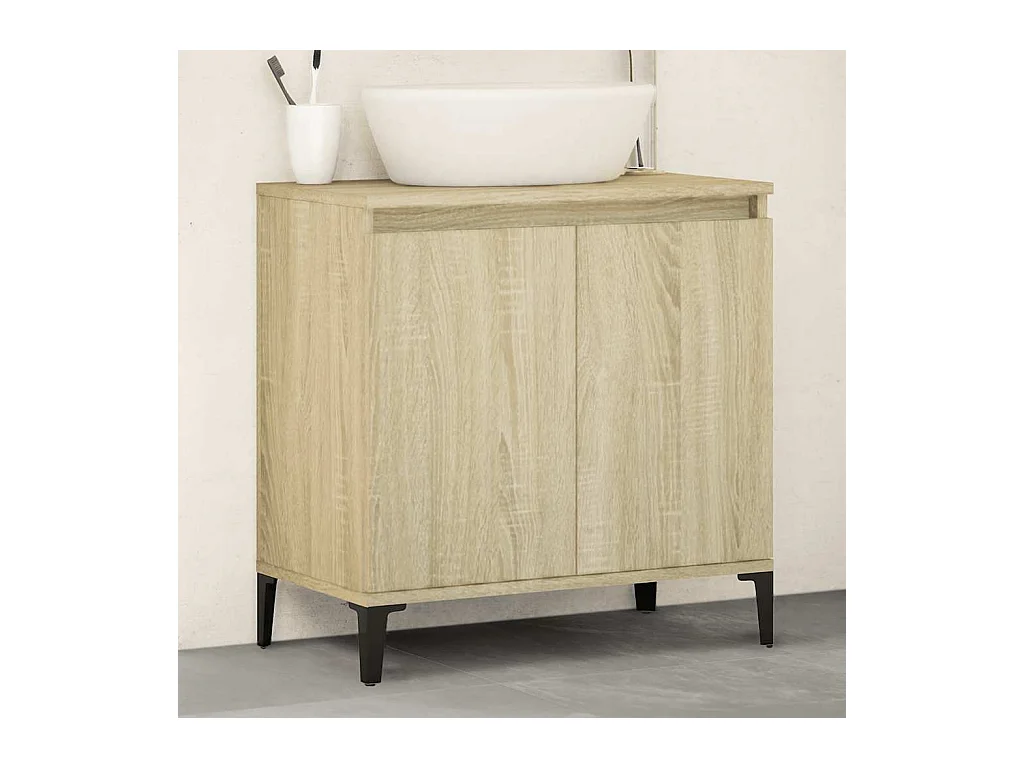 Meuble d'évier chêne sonoma 58x33x60 cm bois d'ingénierie