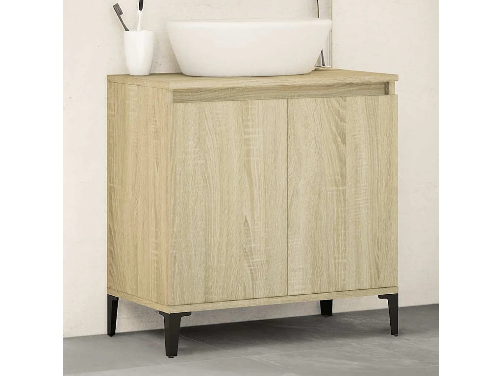 Meuble d'évier chêne sonoma 58x33x60 cm bois d'ingénierie