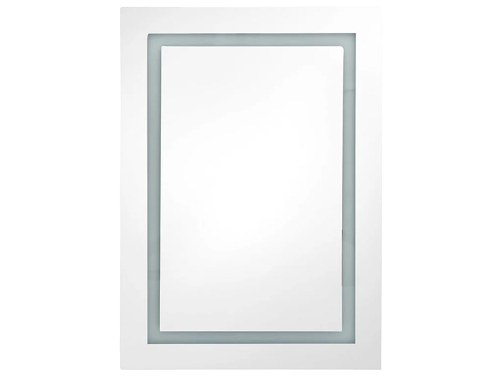 Armadietto Bagno con Specchio e LED Grigio Cemento 50x13x70 cm