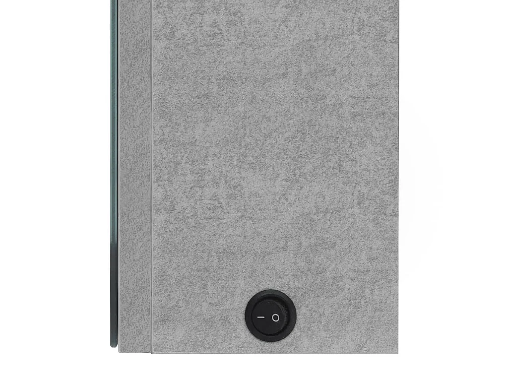 Armadietto Bagno con Specchio e LED Grigio Cemento 50x13x70 cm