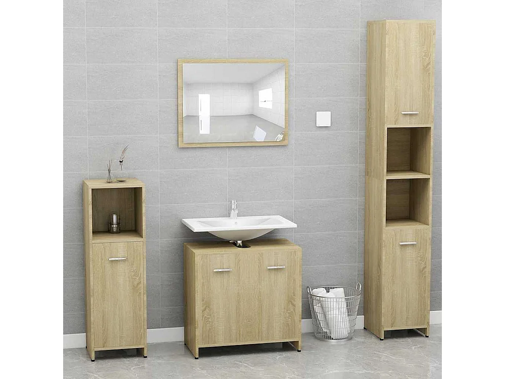 Meubles de salle de bain Chêne sonoma Bois d'ingénierie