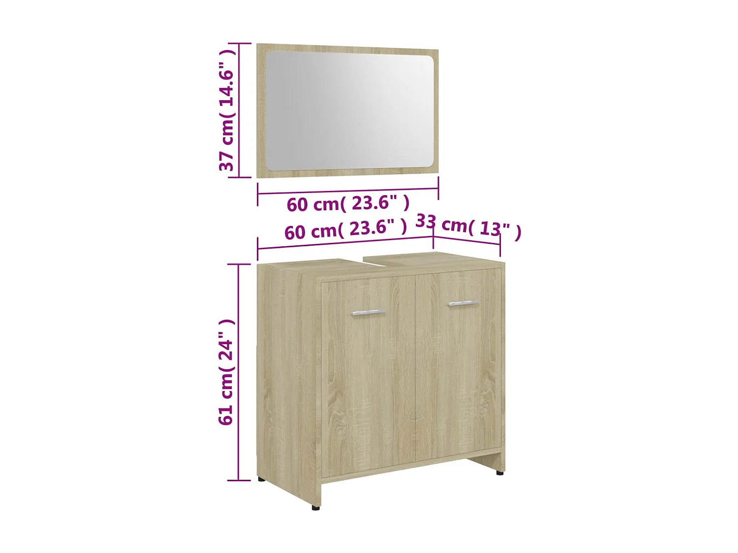 Meubles de salle de bain Chêne sonoma Bois d'ingénierie