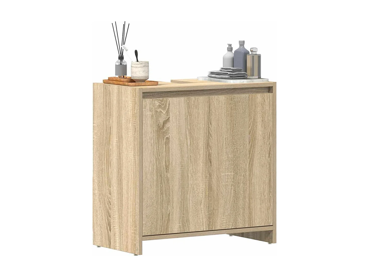 Armoire de salle de bain Chêne sonoma Bois d'ingénierie