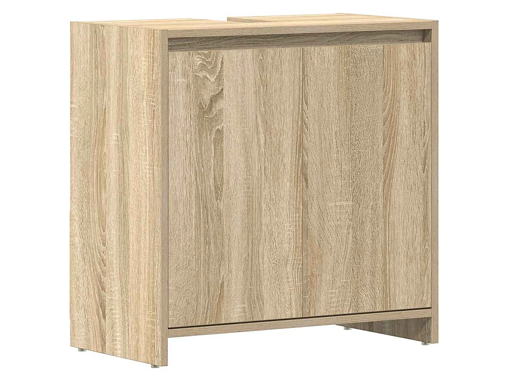 Badkamerkast 60x33x61 cm bewerkt hout sonoma eikenkleurig